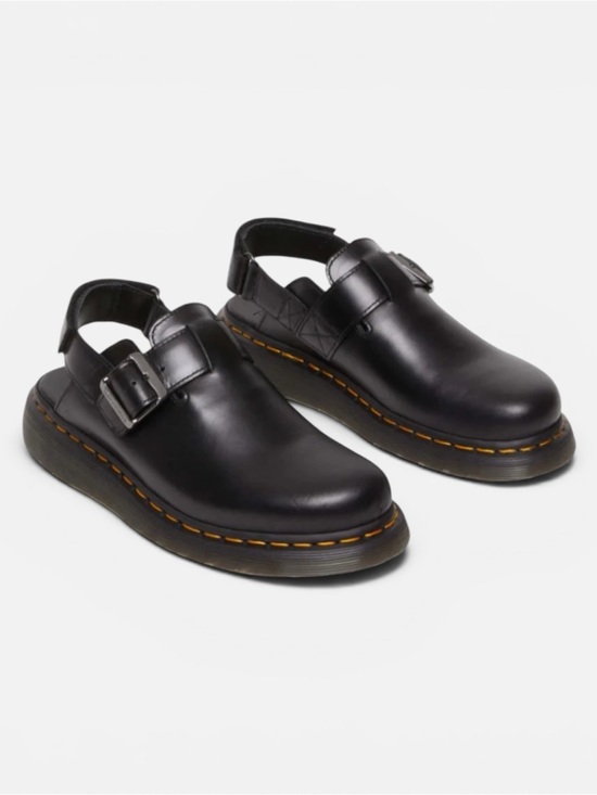 Dr. Martens Shoes - Dr Martens Jorge II Black Leather Brando Mules Sandals Sz, Unisex - USL 7/USM 6